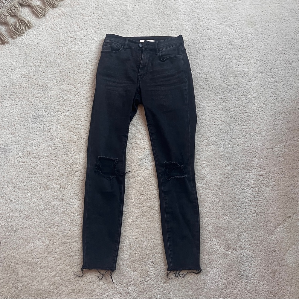 Black Distressed Women's Jeans